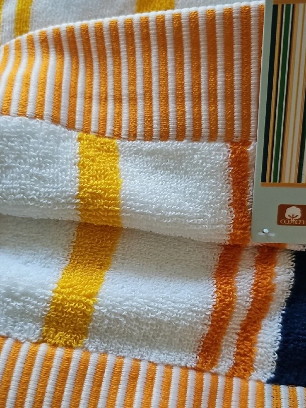White Striped Beach Towel- Multicolor